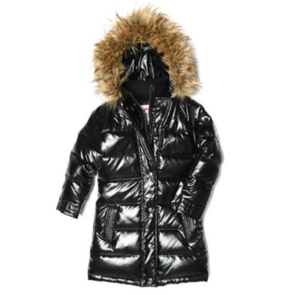 Appaman Black Glitter Long Down Coat